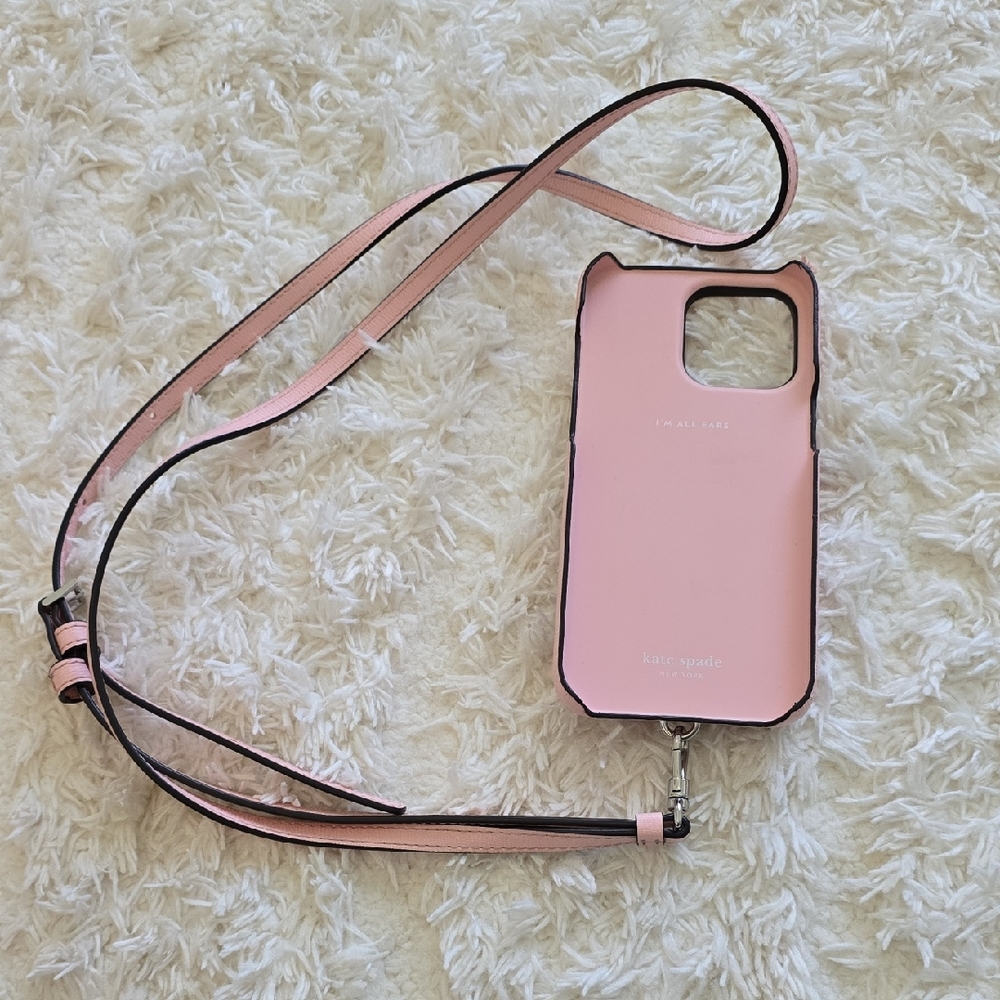 Kate Spade Blush Pink Phone Case with Strap Iphone 15 Pro